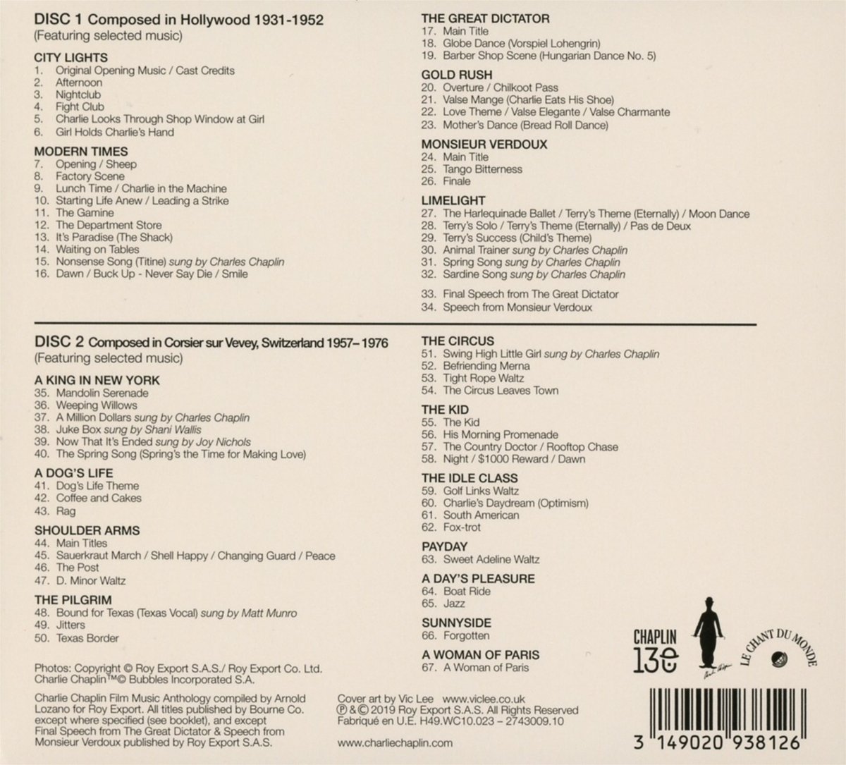 Charlie Chaplin  Charlie Chaplin Film Music Anthology : Back